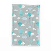 Hot Air Balloons - Grey and Teal