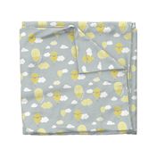 Hot Air Balloons - Grey and Yellow