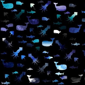 Aquatic Watercolours (black variant)