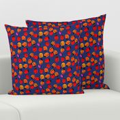 ladybug darkblue Braille polka dot