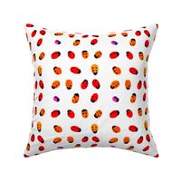 ladybugs with Braille dots on white square