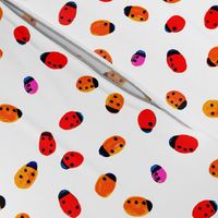ladybugs with Braille dots on white square