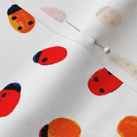 ladybugs with Braille dots on white square