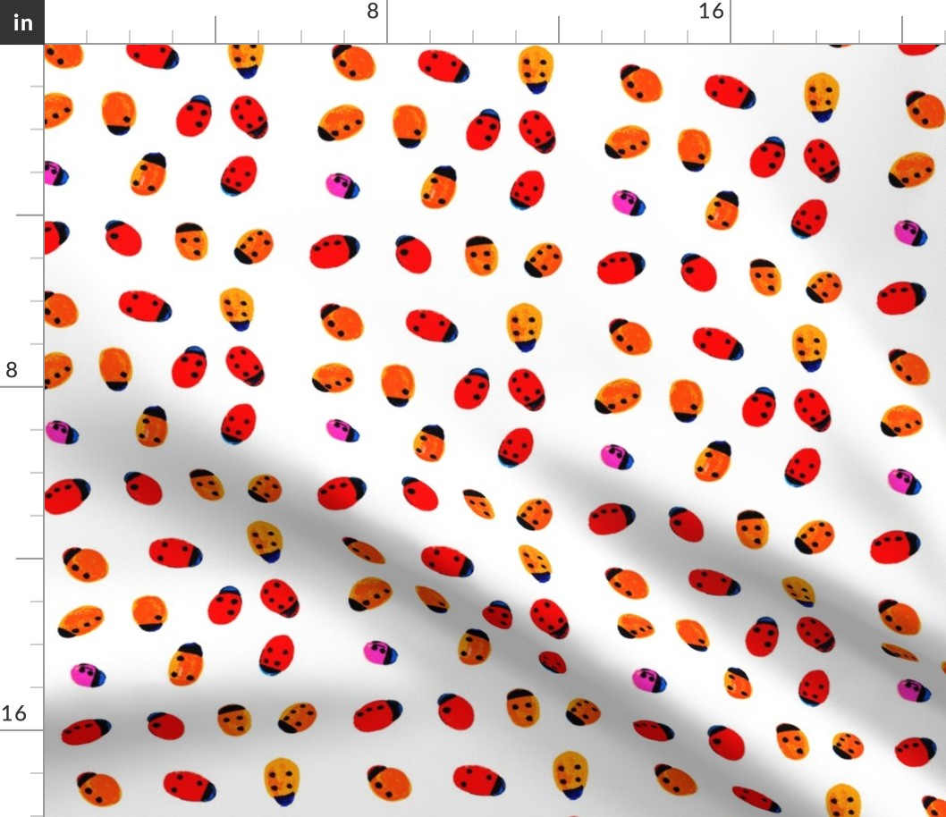 ladybugs with Braille dots on white square