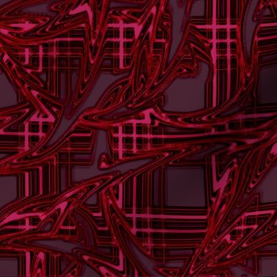 Plaid Liquified Design Red & Pink
