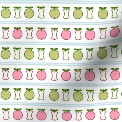 An apple a day ... - red and green Apples with light blue Stripes