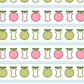 An apple a day ... - red and green Apples with light blue Stripes