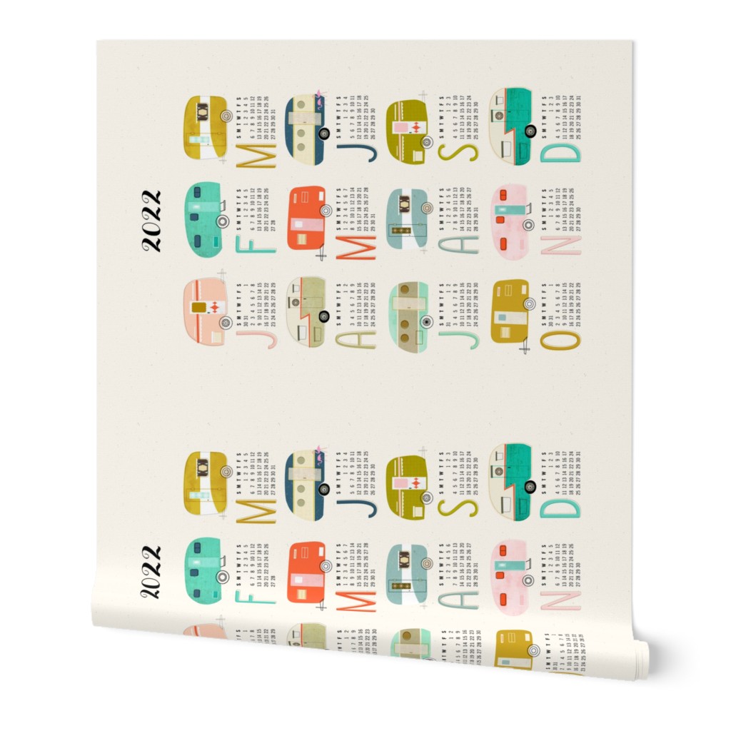 Happy Campers 2022 Tea Towel Calendar