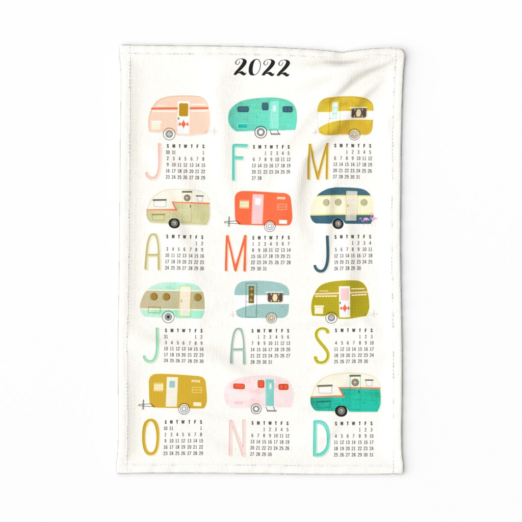 Happy Campers 2022 Tea Towel Calendar