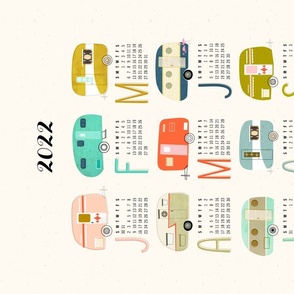Happy Campers 2022 Tea Towel Calendar