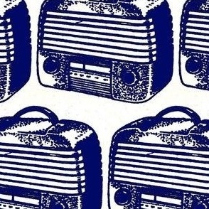 Nifty Fifties Pop Art Portable Radio (navy/white)