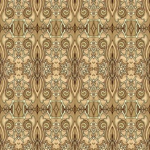 Sepia Nouveau Deco Kaleidoscope Stripe