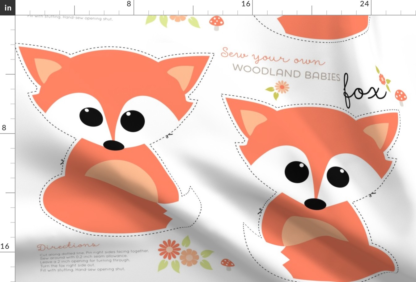 Sew your own baby fox - 2 fronts