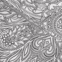 Paisley Lace Outline -  white black