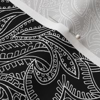 paisley lace outline black white