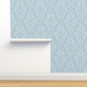 Paisley Lace Outline - white blue grey mint