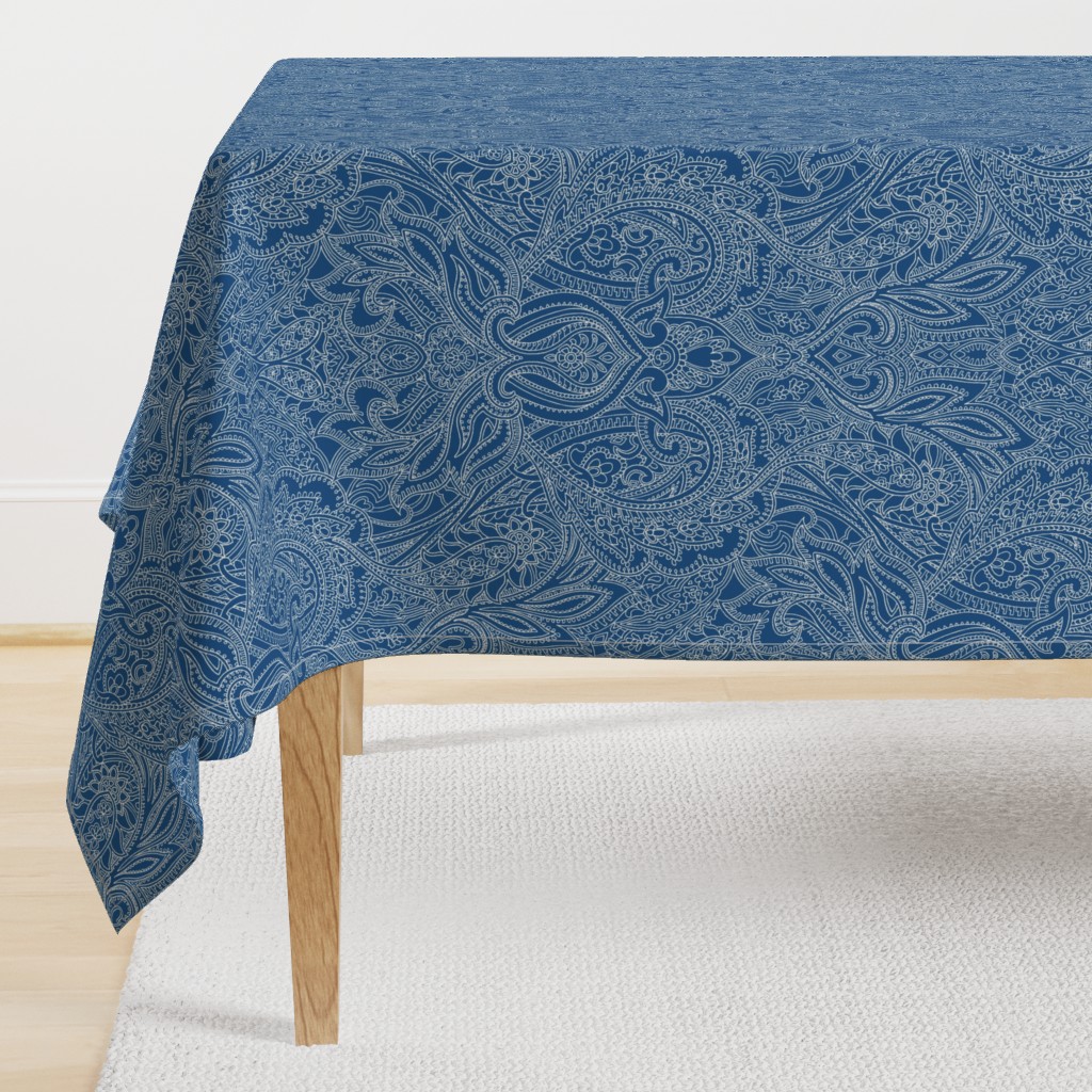 Paisley Lace Outline - blue grey