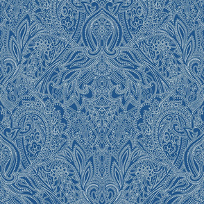 Paisley Lace Outline - blue grey