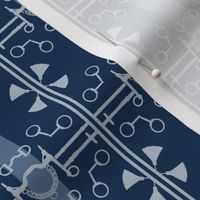 Cashmere Equestrian - Blue on Navy Background
