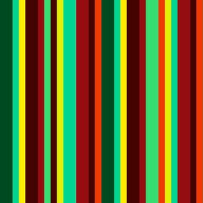 BN12  Variegated Stripes of yellow, green, orange and rust