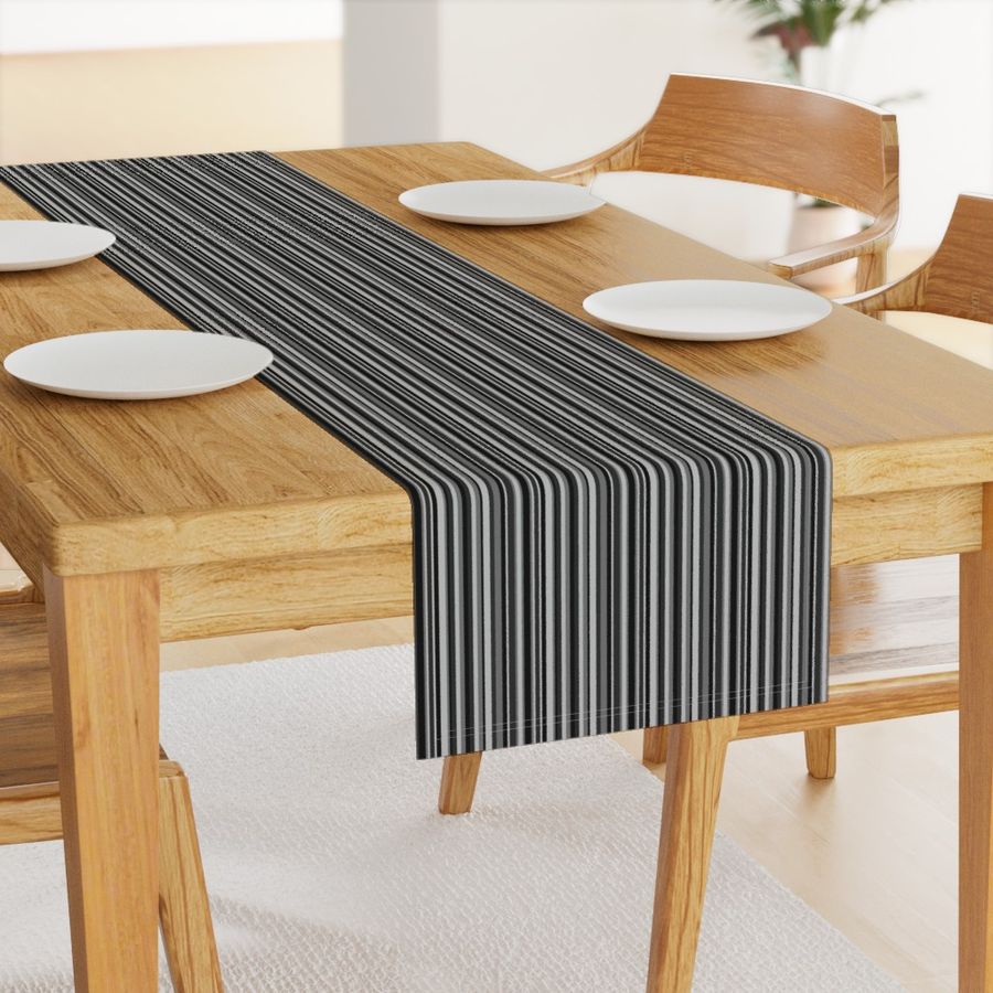 BN1 - Narrow  Black and Grey Stripes 