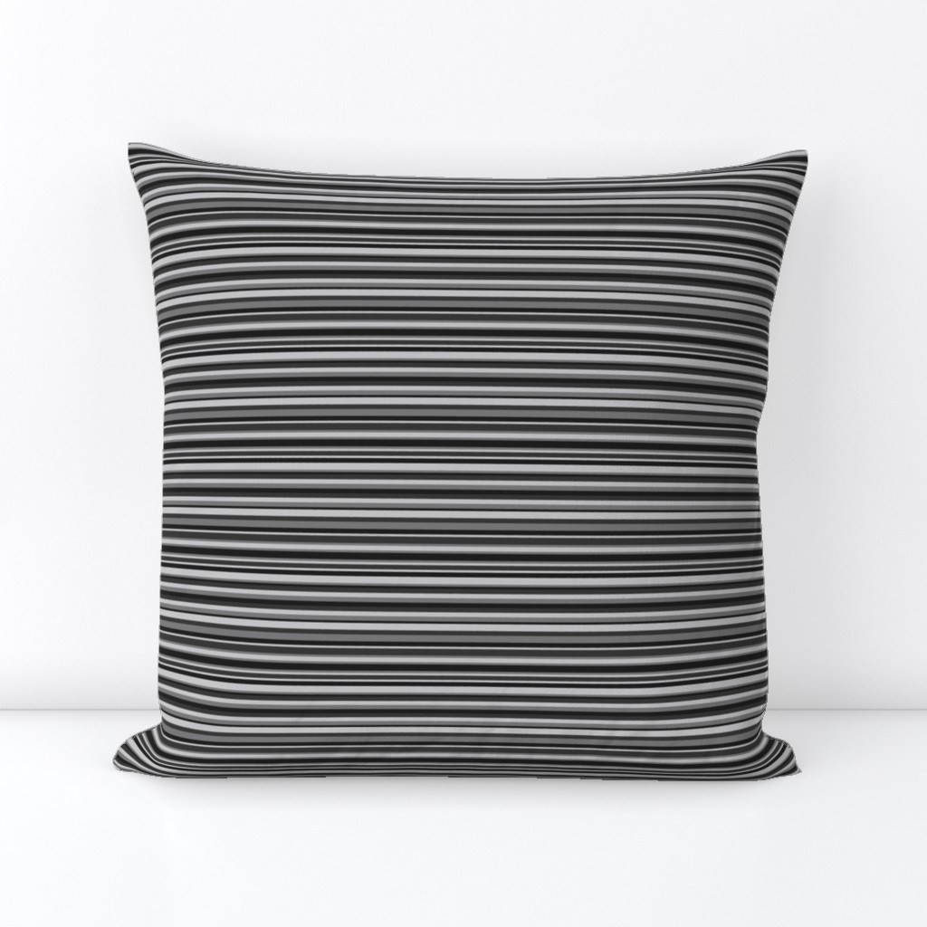 BN1- Narrow Variegated Stripes in Black and Grey - Crosswise