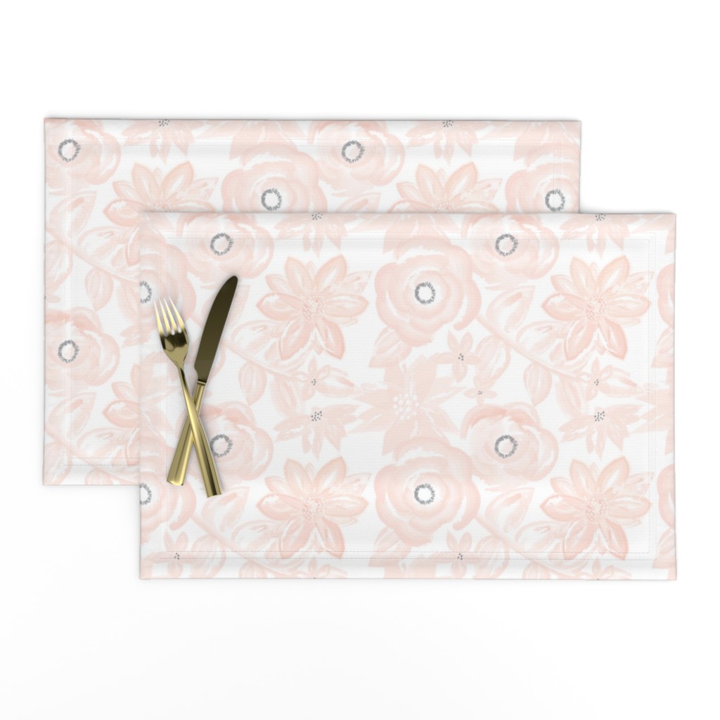 Spring Garden Watercolor Floral in Blush Pink