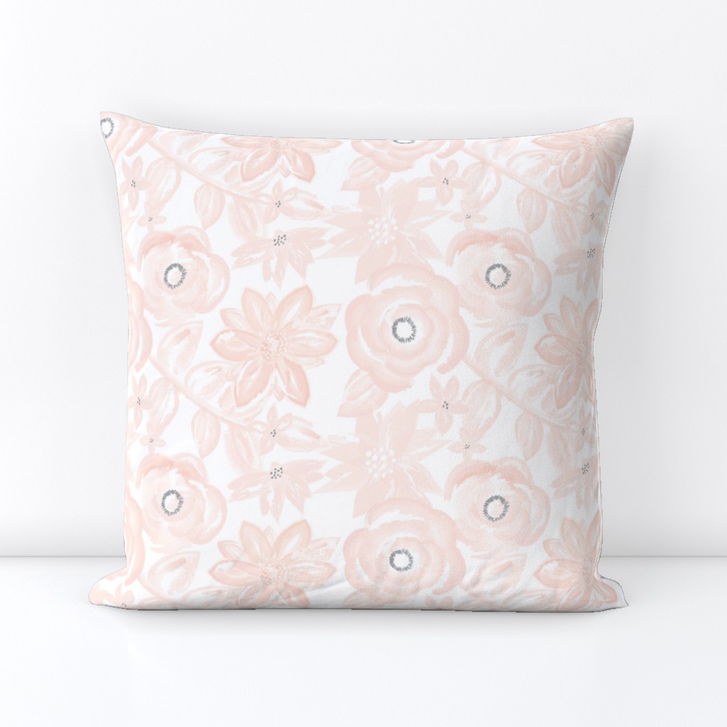 Spring Garden Watercolor Floral in Blush Pink