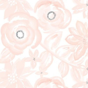 Spring Garden Watercolor Floral in Blush Pink