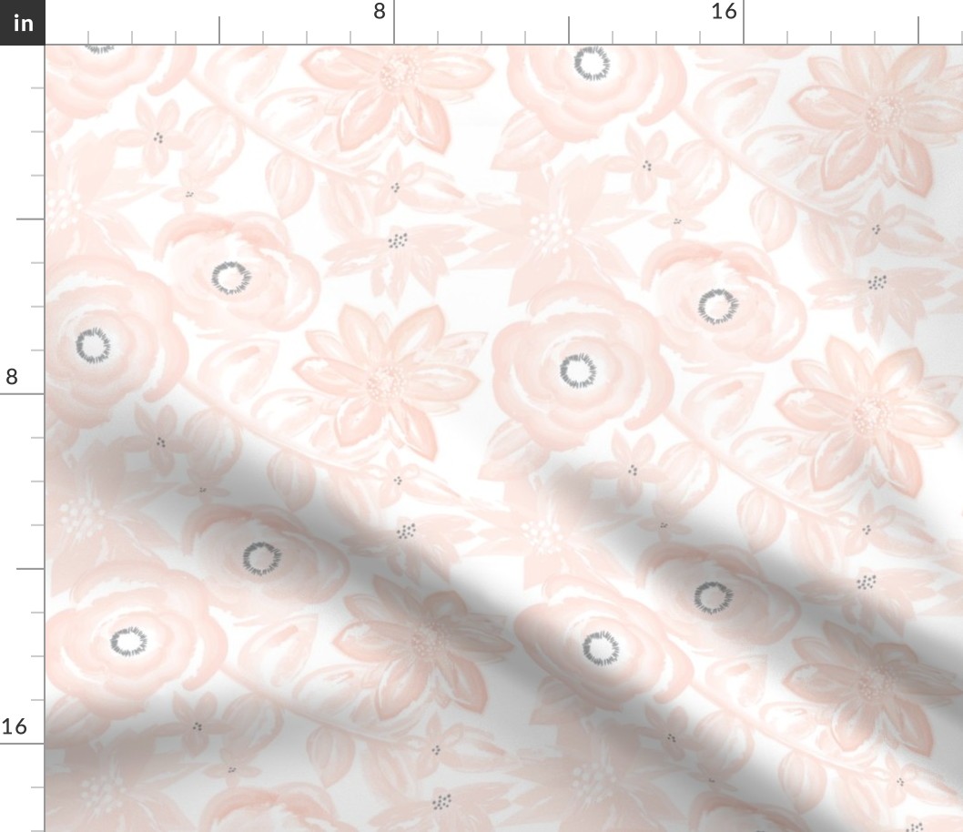 Spring Garden Watercolor Floral in Blush Pink