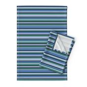 BN3 - Variegated  Stripes in Rustic Blues and Greens - Crosswise