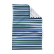 BN3 - Variegated  Stripes in Rustic Blues and Greens - Crosswise