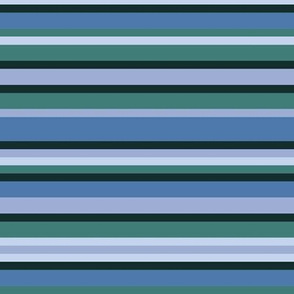 BN3 - Variegated  Stripes in Rustic Blues and Greens - Crosswise