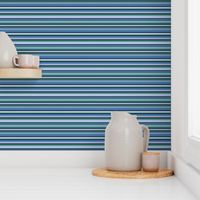 BN3 - Narrow Variegated  Stripes in Rustic Blues and Greens - Crosswise