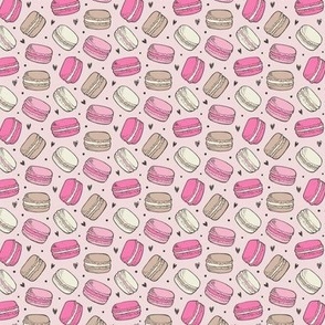 Macarons Sweets Candy on Pink Smal Tiny 0,75 inch