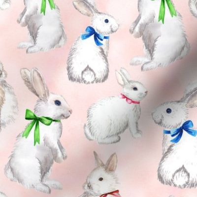 Rabbits on Pink