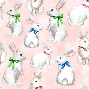 Rabbits on Pink