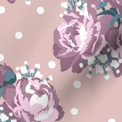 Peonies (tea rose on taupe)