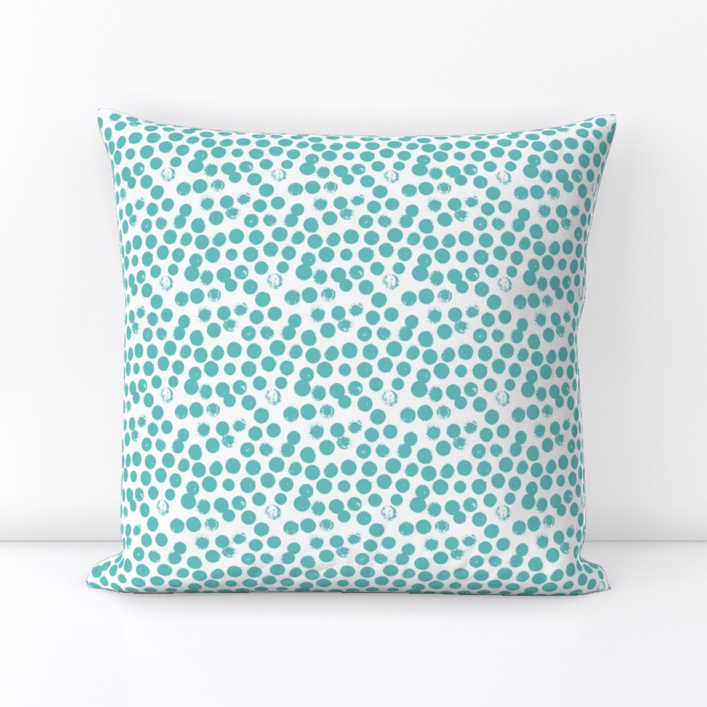 Pastel love brush circles, spots and dots and spots hand drawn ink illustration pattern scandinavian style in blue