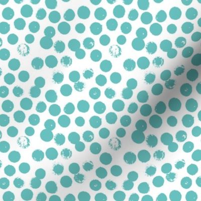 Pastel love brush circles, spots and dots and spots hand drawn ink illustration pattern scandinavian style in blue