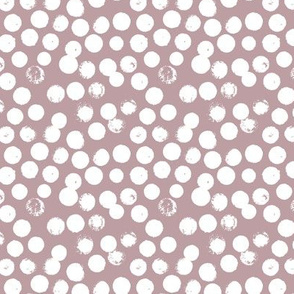 Pastel love brush circles, spots and dots and spots hand drawn ink illustration pattern scandinavian style in soft lilac gray