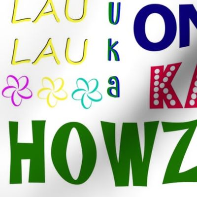 Hawaiian words - white large