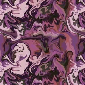 BN4 - MED -  Abstract Marbled Mystery  in Rustic Purple - Burgundy - Maroon - Lavender - Mauve - Olive