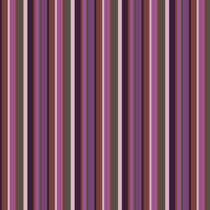 BN 4  -Narrow Stripes in Purple - Burgundy - Mauve - Moss Green 