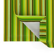 BN5 - Narrow Hybrid Stripes  in Green - Yellow - Brown