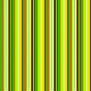 BN5 - Narrow Hybrid Stripes  in Green - Yellow - Brown