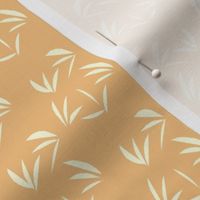 Magnolia Cream Oriental Tussocks on Dusky Apricot - Small Scale