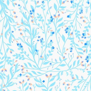 Regency Floral Vine Light Blue & Peach 