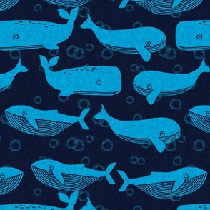 whales // whale ocean animals cute block print linocut animal stamps