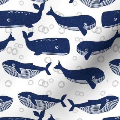 whales // whale ocean animals stamps block print kids baby cute